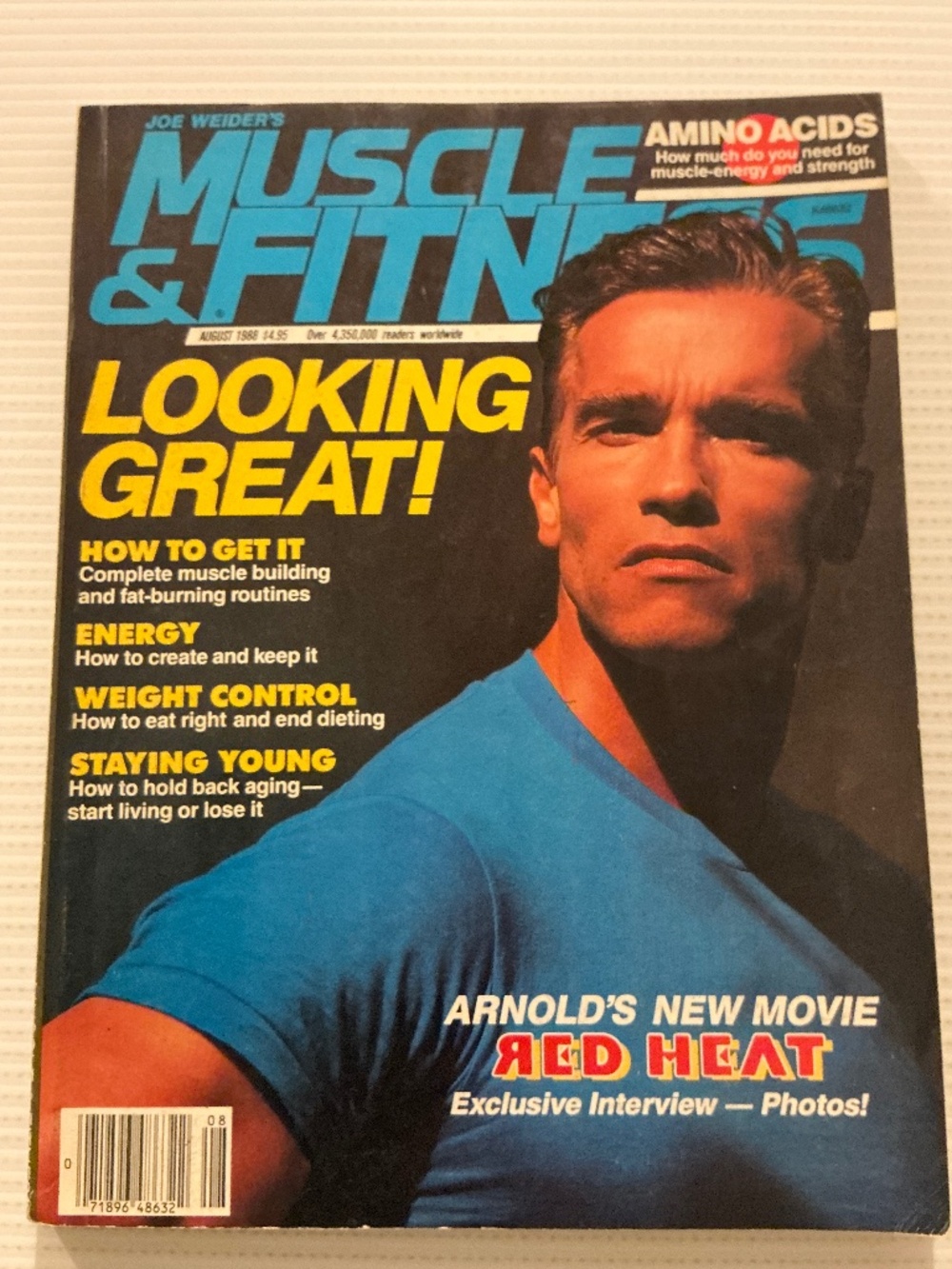 Joe Weider’s Muscle & Fitness Magazine August 1988 Arnold Schwarzenegger Cover